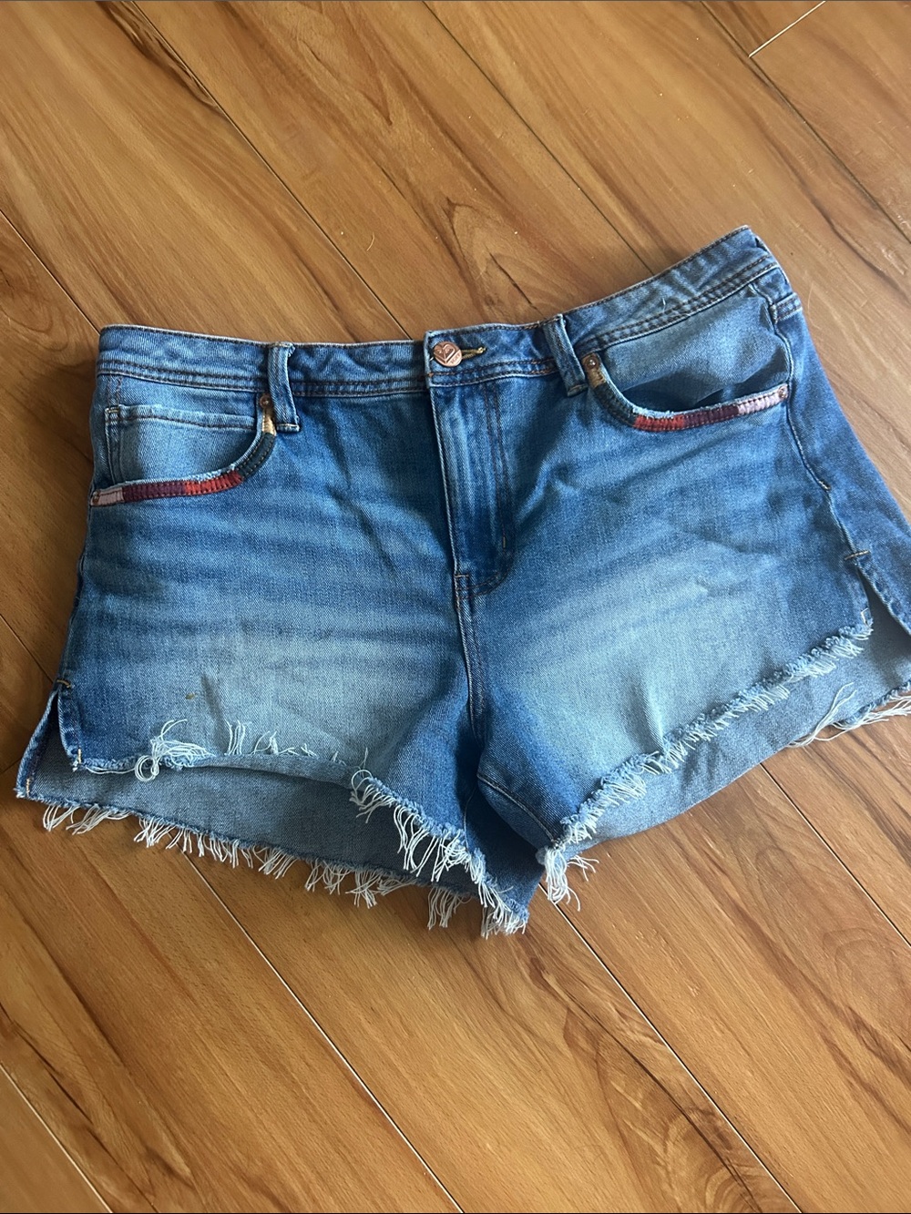 Roxy Blue Denim Frayed Hem Women's Jean Shorts